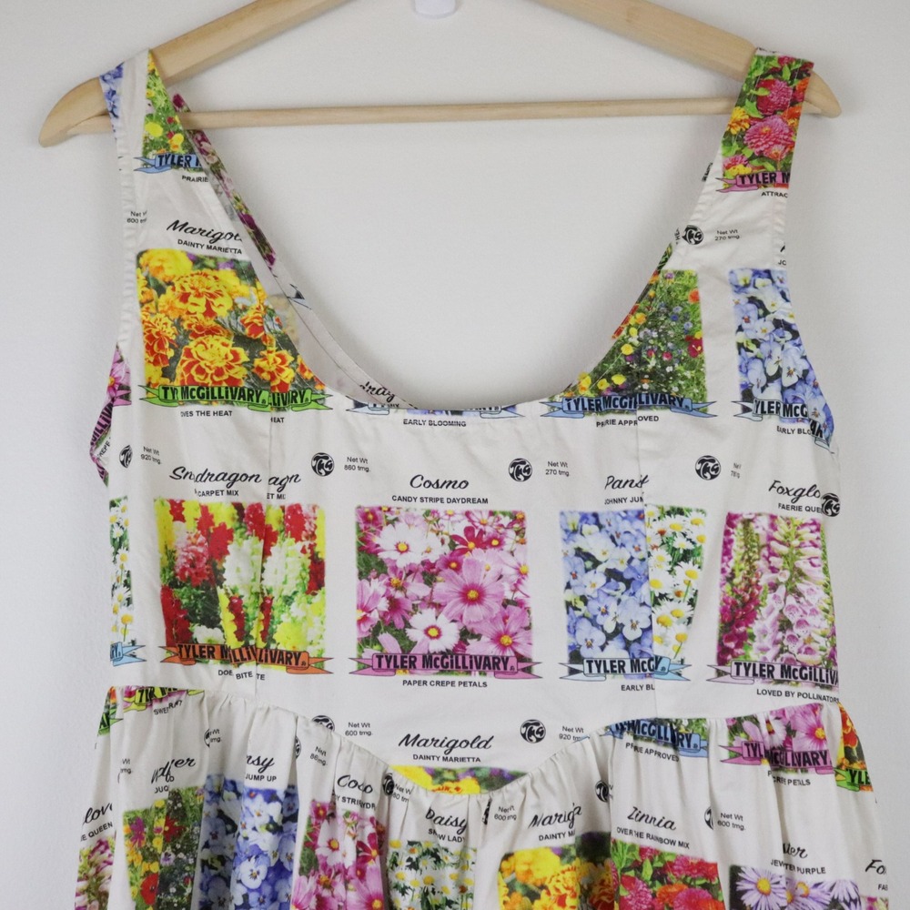 Tyler McGillivary Anthropologie‎ Seed Packet Mini Dress Large - Picture 4 of 10
